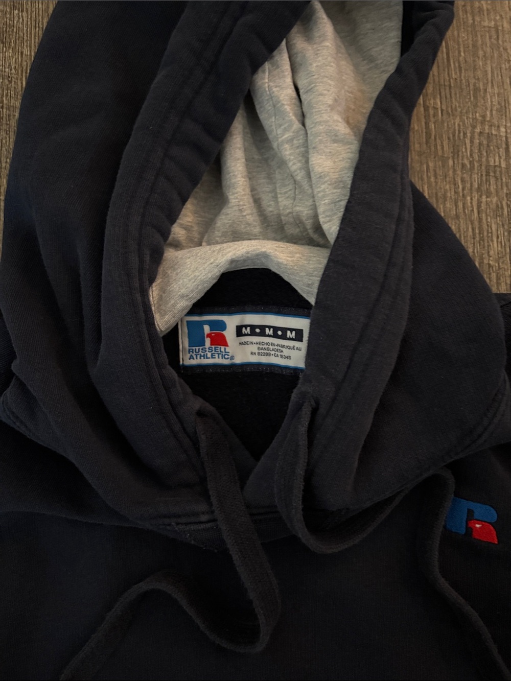 Russell Athletic Navy Hooded Pullover Sweatshirt - Picture 2 of 2